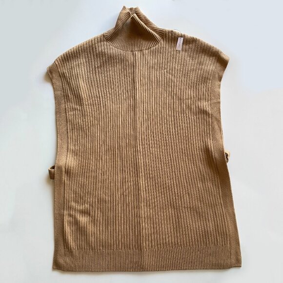 Banana Republic *NWT ($80) Women's Tan Brown Jumper Oversized Poncho Size M/L - Picture 2 of 9